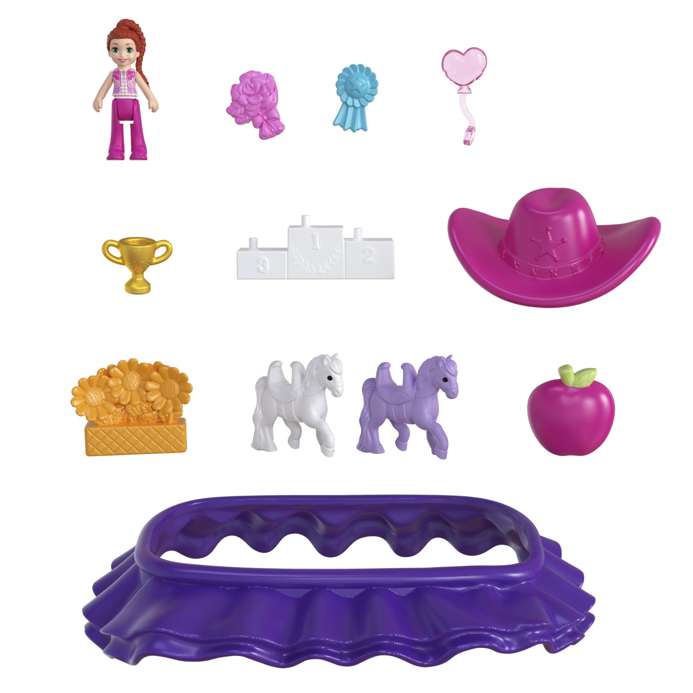 Polly Pocket gentuță ponei la rodeo cu păpușă și accesorii