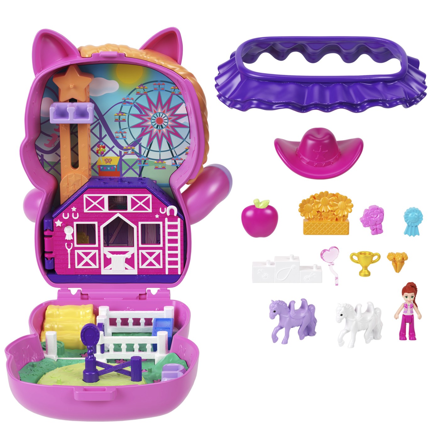 Polly Pocket gentuță ponei la rodeo cu păpușă și accesorii