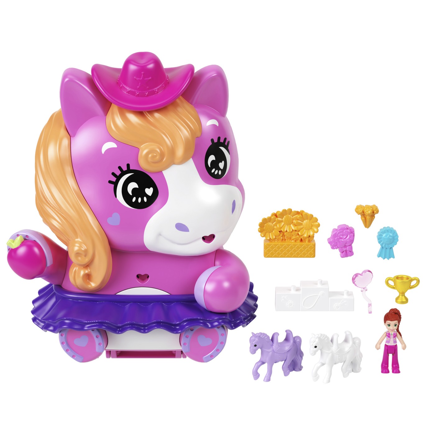 Polly Pocket gentuță ponei la rodeo cu păpușă și accesorii
