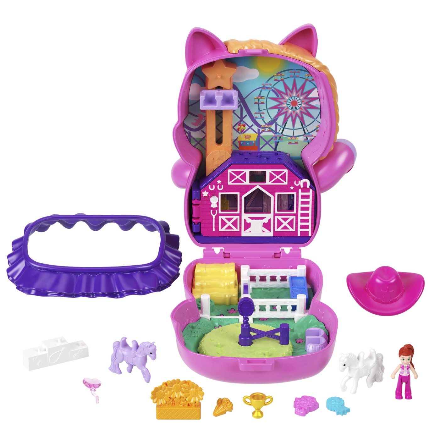 Polly Pocket gentuță ponei la rodeo cu păpușă și accesorii