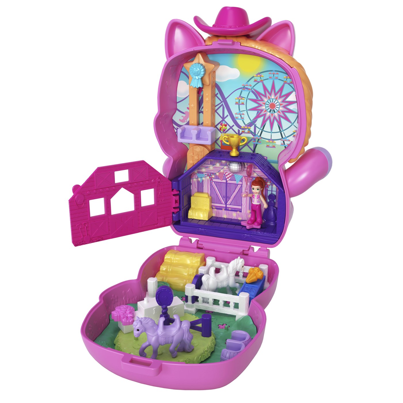 Polly Pocket gentuță ponei la rodeo cu păpușă și accesorii