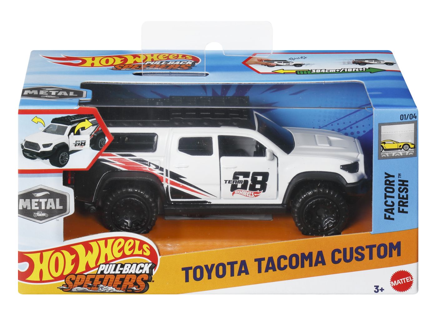 Masinuta metalica Hot Wheels Toyota Tacoma Custom cu pull-back, 1:43