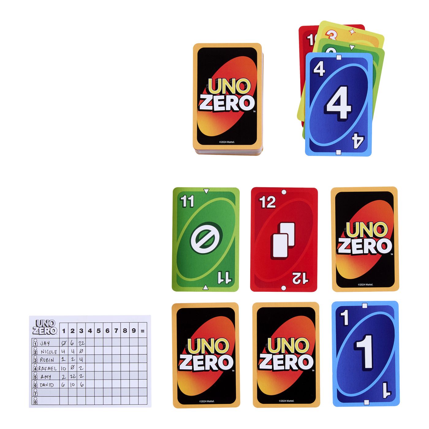 Joc de cărți UNO Zero Mattel, strategie distractivă pentru familie, 7+ ani