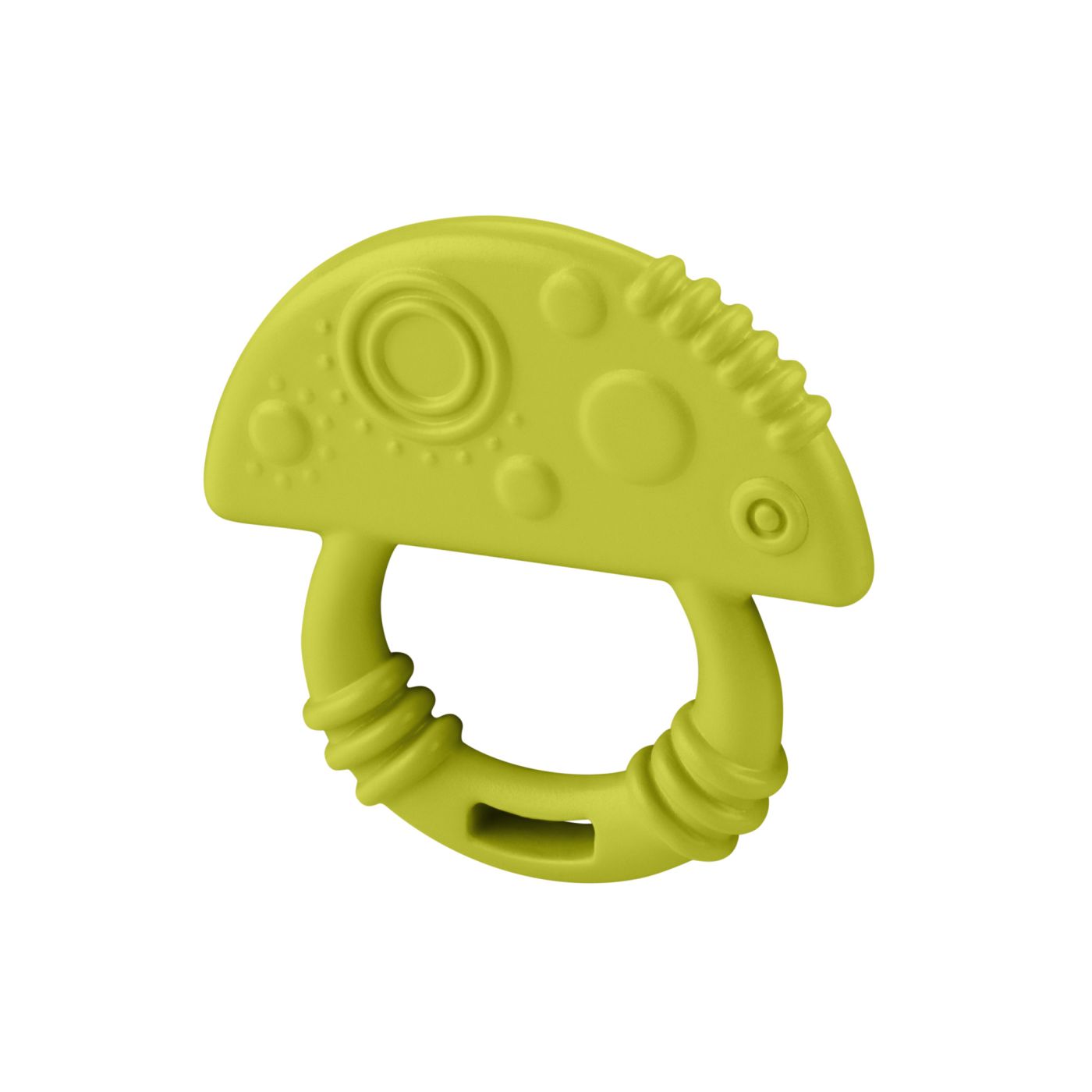 Jucărie de dentiție pentru bebeluși, model ciupercuță verde, 3 luni+