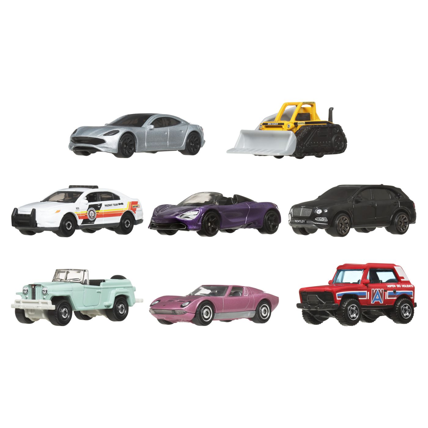 Set 8 masinute metalice Matchbox 1:64 cu model exclusiv Karma GS-6