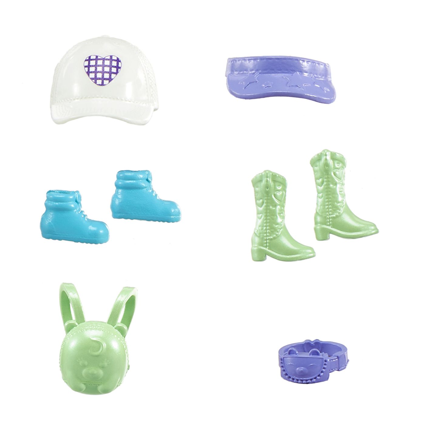 Set Polly Pocket cu 2 păpuși, cățeluș și 27 accesorii de modă