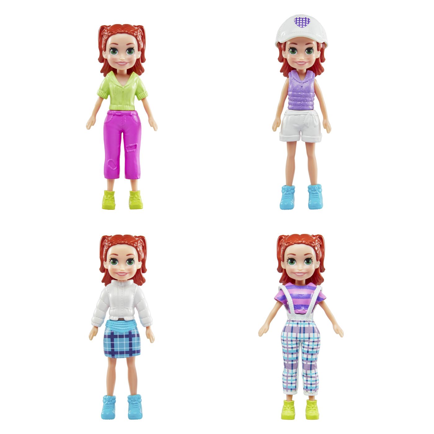 Set Polly Pocket cu 2 păpuși, cățeluș și 27 accesorii de modă