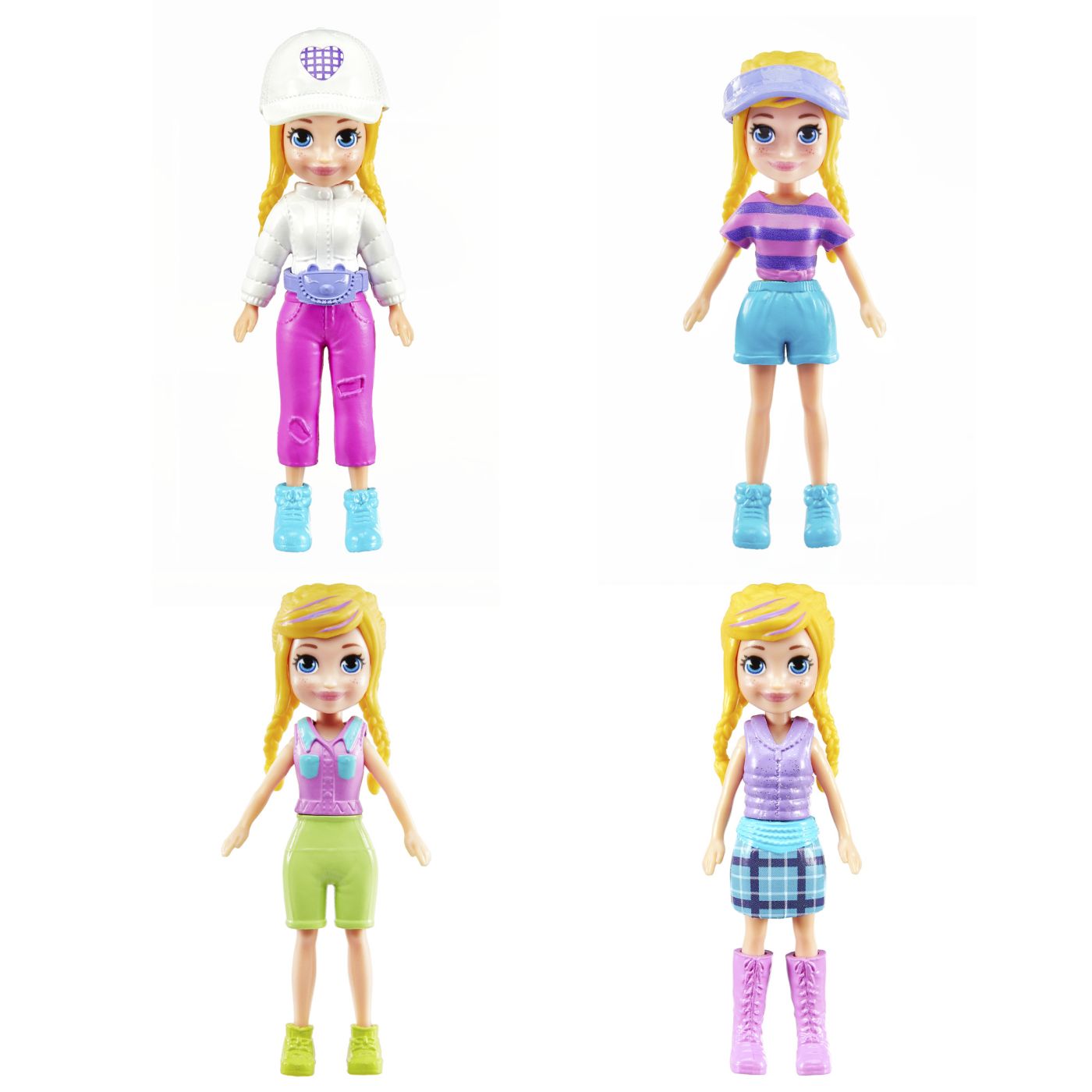 Set Polly Pocket cu 2 păpuși, cățeluș și 27 accesorii de modă