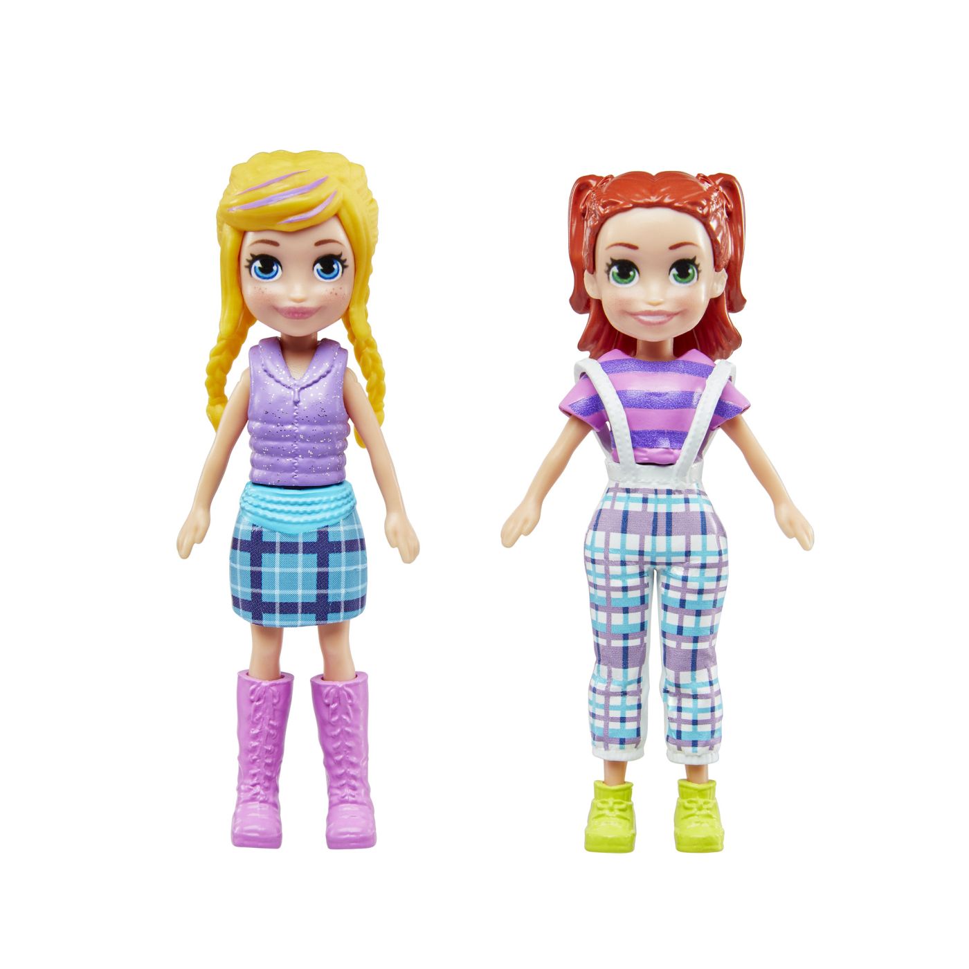 Set Polly Pocket cu 2 păpuși, cățeluș și 27 accesorii de modă