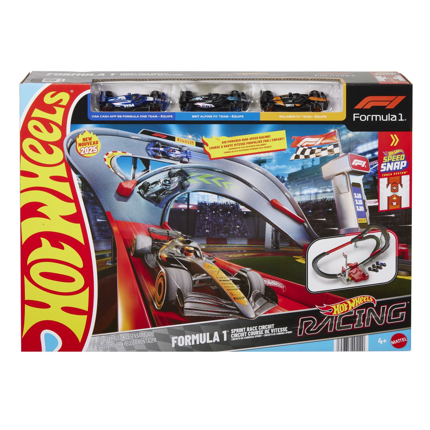 Circuit de curse Hot Wheels Formula 1 cu 3 masinute incluse