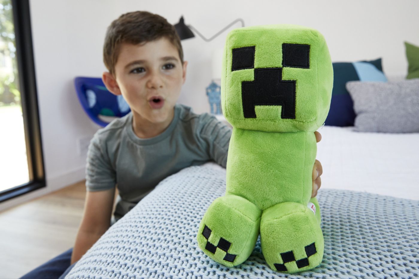 Figurina de plus Minecraft Creeper, 20 cm, moale, pentru copii