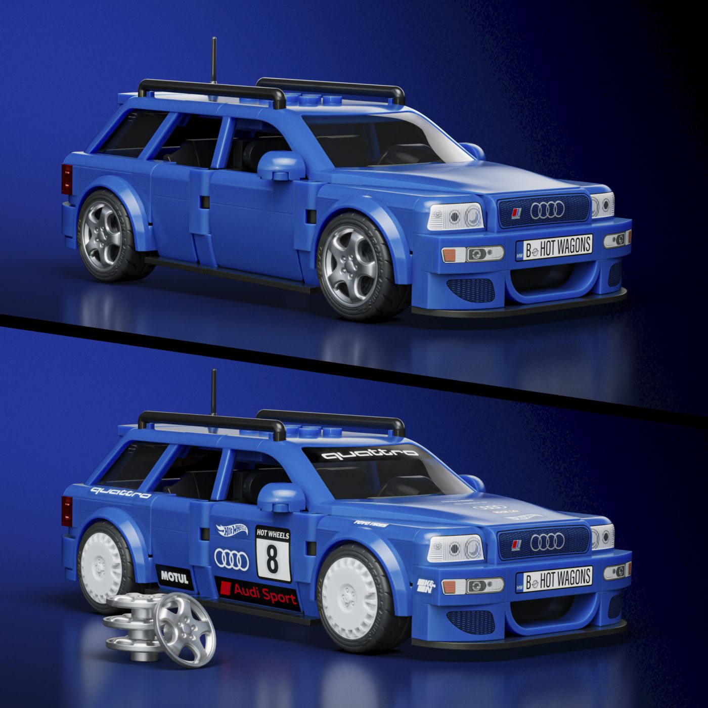 Set de construcții Hot Wheels Speed Series Audi Avant RS2 1994