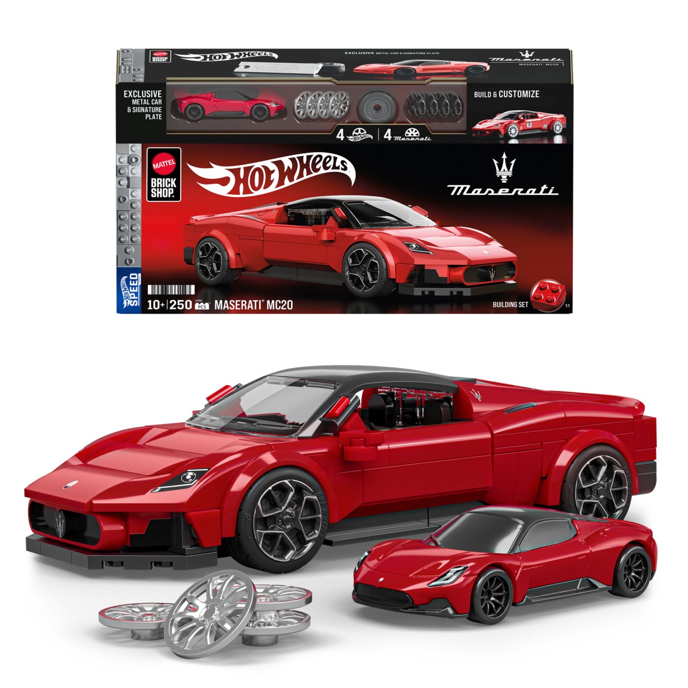 Set de construcție Hot Wheels Speed Series Maserati MC20, 250 piese