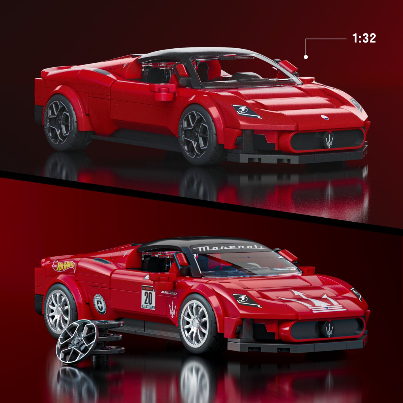 Set de construcție Hot Wheels Speed Series Maserati MC20, 250 piese