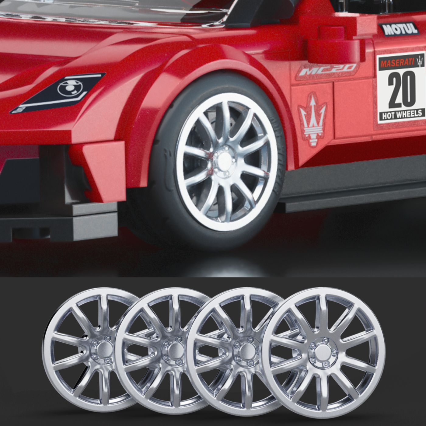 Set de construcție Hot Wheels Speed Series Maserati MC20, 250 piese