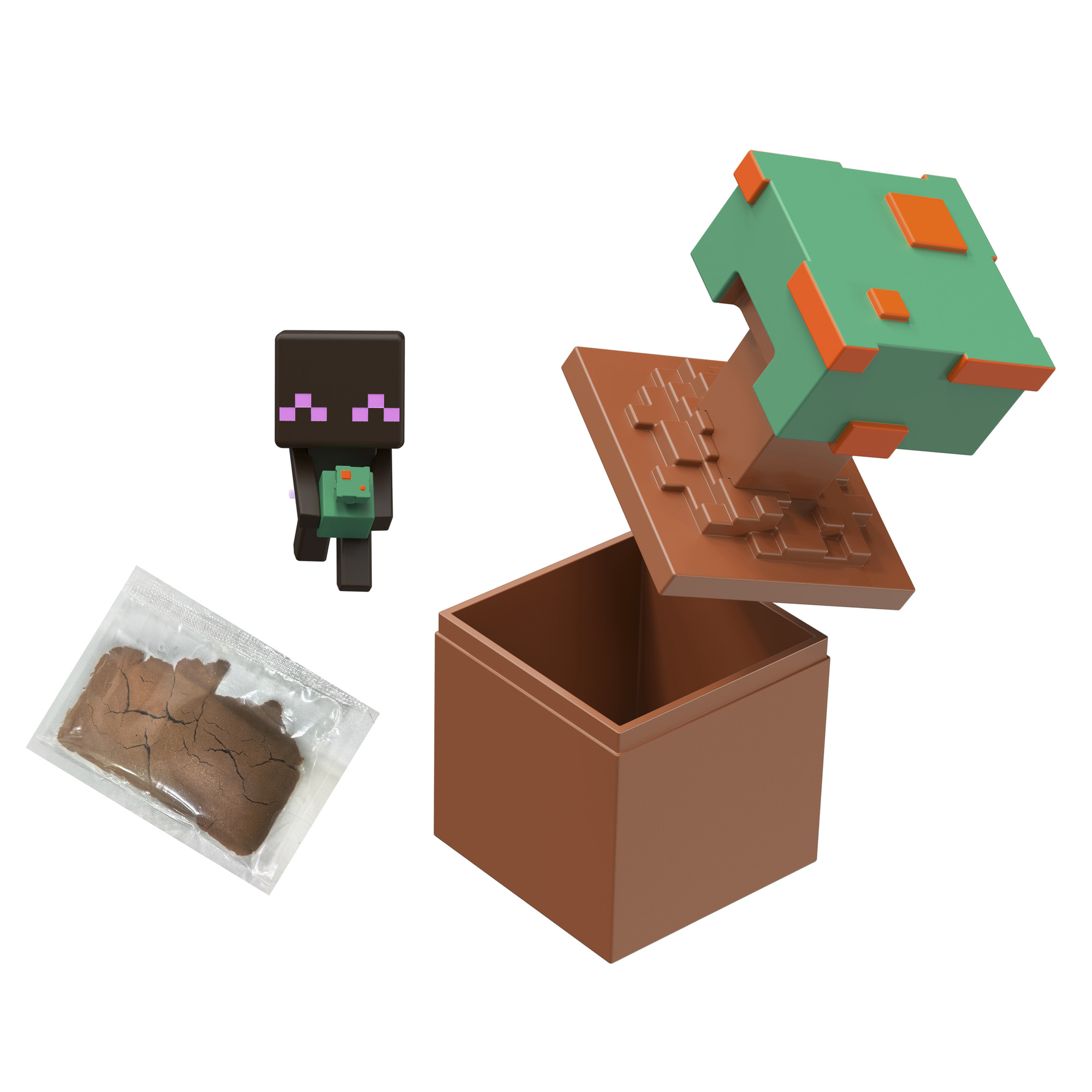 Set Minecraft Mini Mode pentru explorare minieră, verde, cu figurină