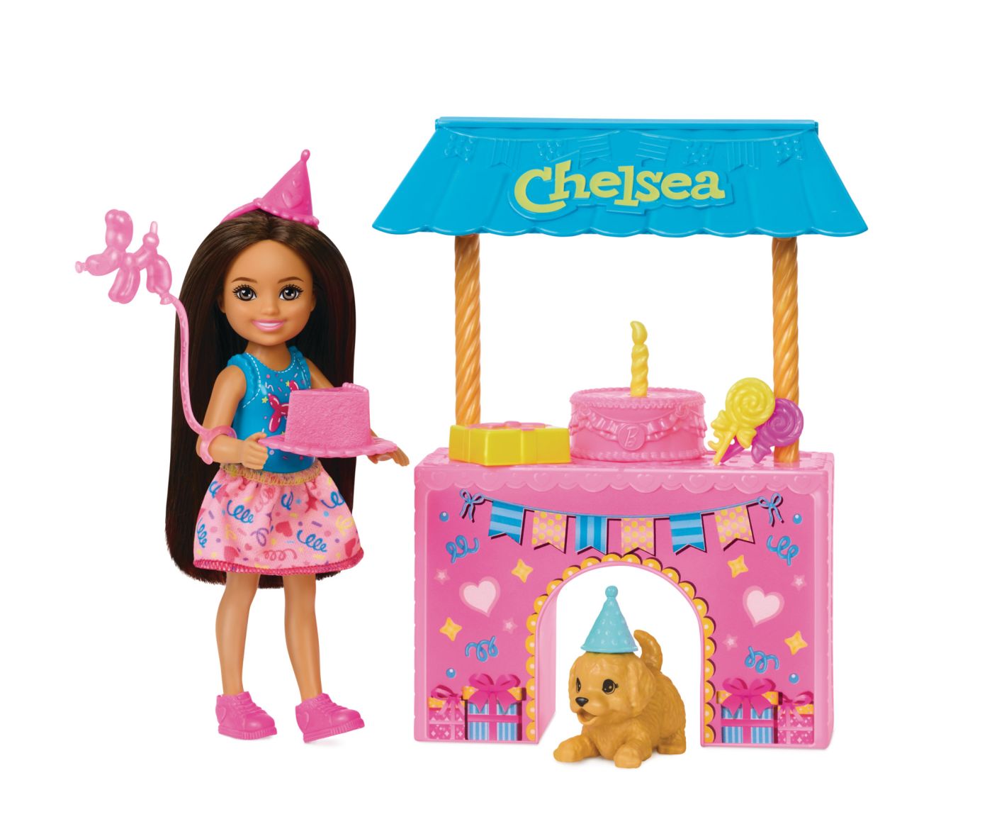 Set Barbie Chelsea Zi de Naștere cu păpușă și accesorii petrecere