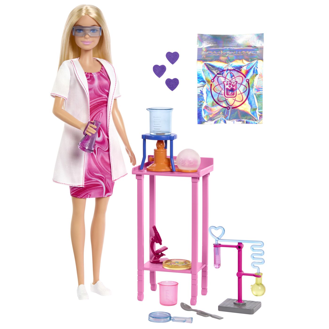 Papusa Barbie Om de Stiinta cu set de joaca si accesorii laborator