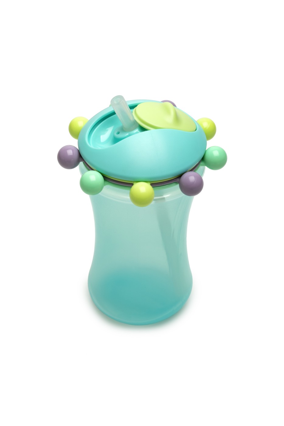 Cana cu pai Melii Abacus 340 ml, anti-scurgere, albastra