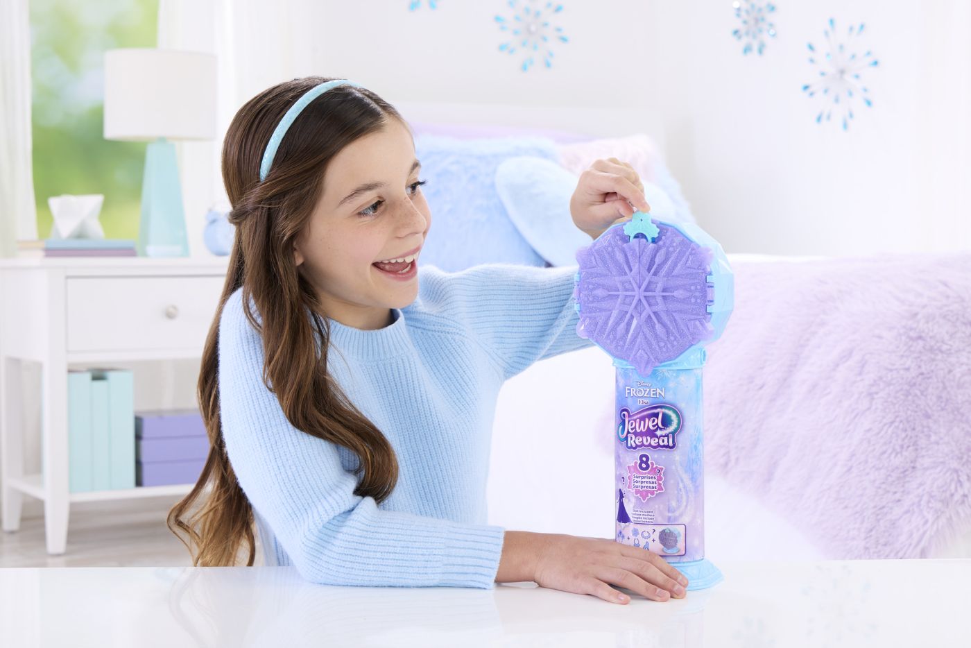Papusa Elsa Disney Frozen Jewel Reveal cu 8 surprize Mattel
