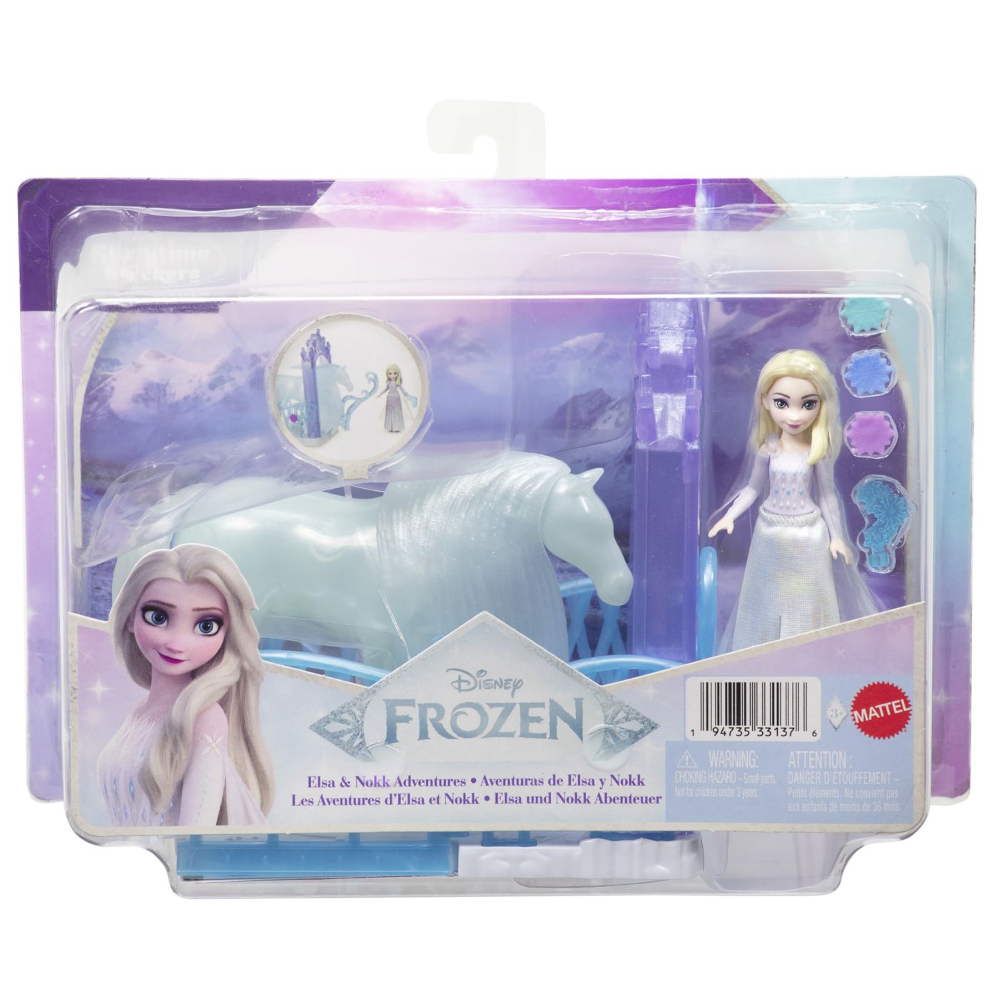Set de joacă Disney Frozen cu Elsa și Nokk, păpușă și accesorii