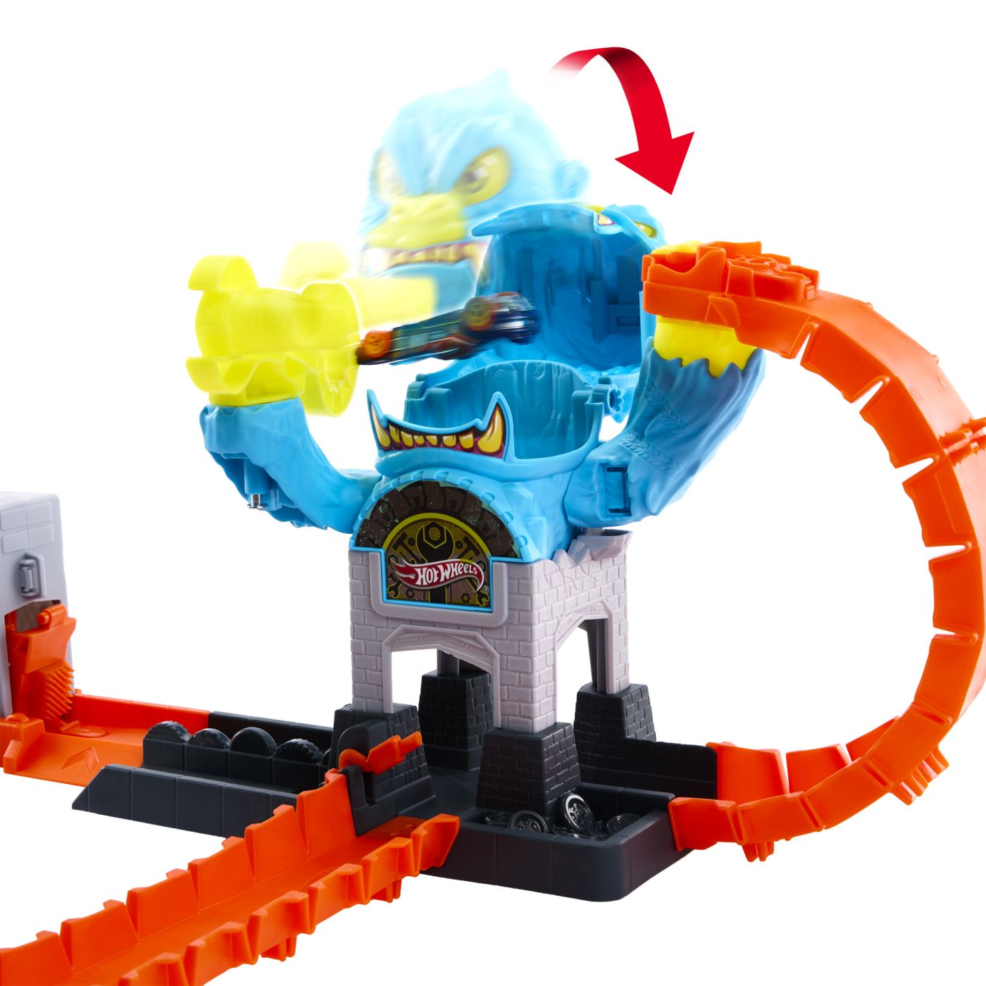 Set Hot Wheels City Pista Inamicilor Atacul Gorilei cu masina inclusa