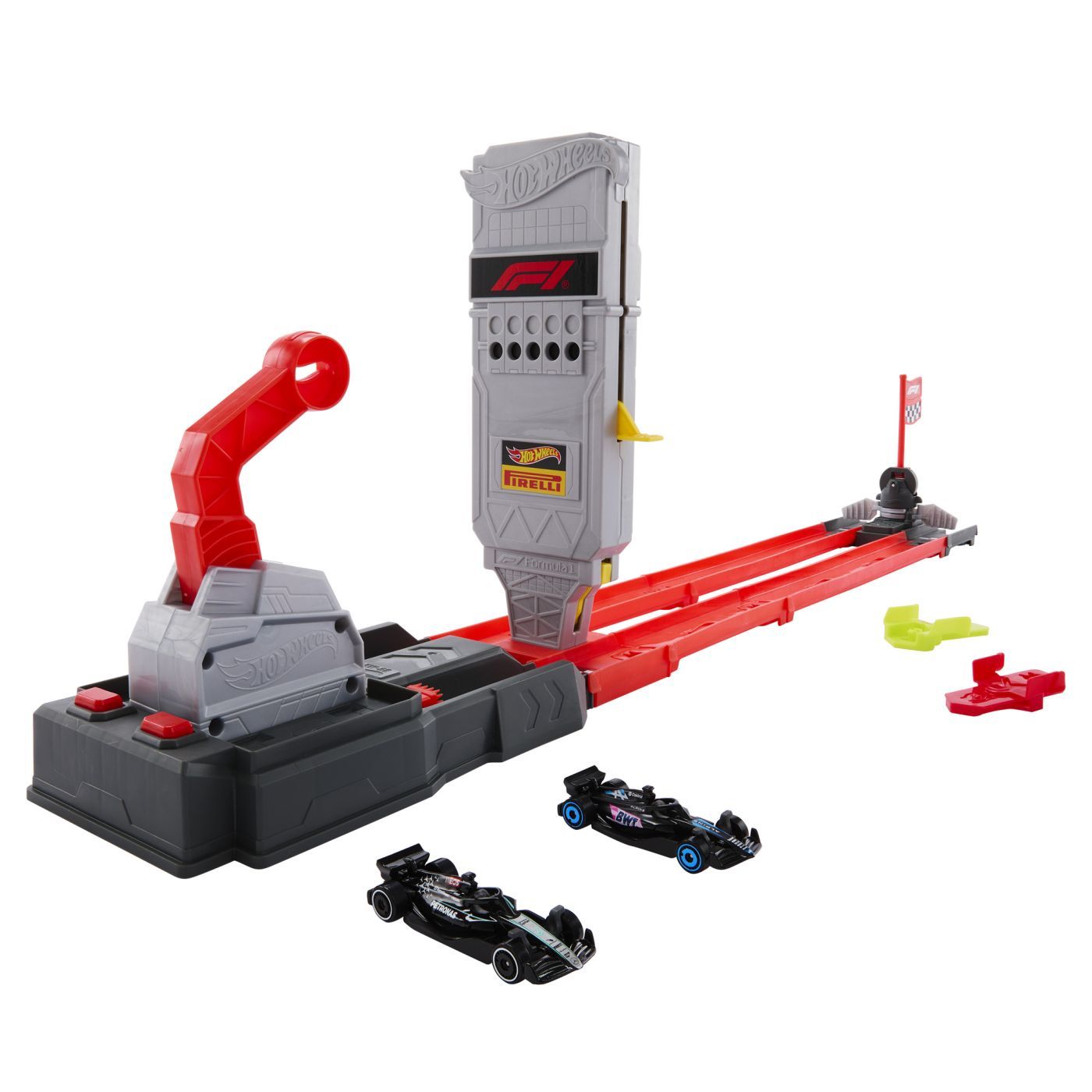 Circuit de curse Hot Wheels Formula 1 Grid Start cu 2 mașinuțe incluse