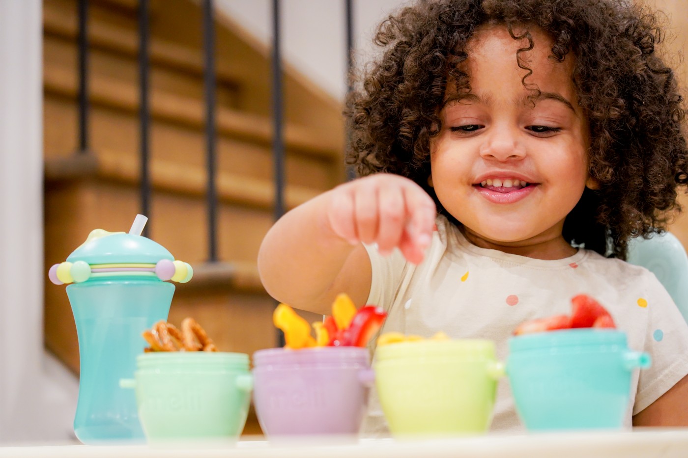 Set 10 recipiente pentru hrană bebeluși Melii Snap&Go, 59 ml și 118 ml