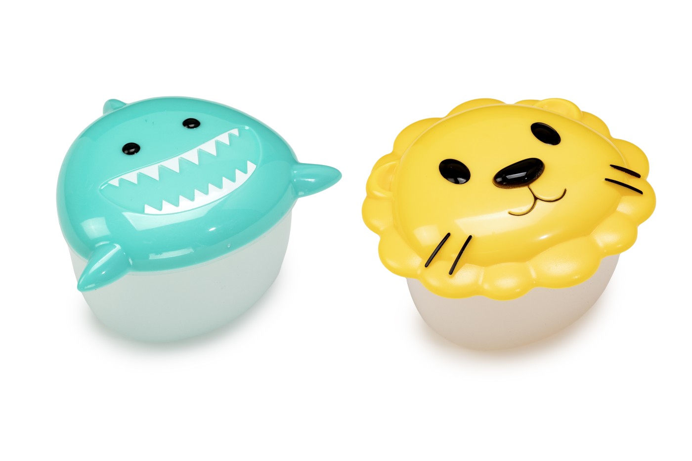 Set 2 recipiente pentru gustari bebe Melii, 232 ml, Shark & Lion