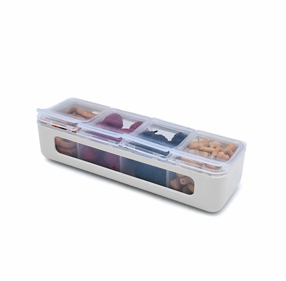 Cutie pentru gustări copii cu 4 compartimente Melii, ivory