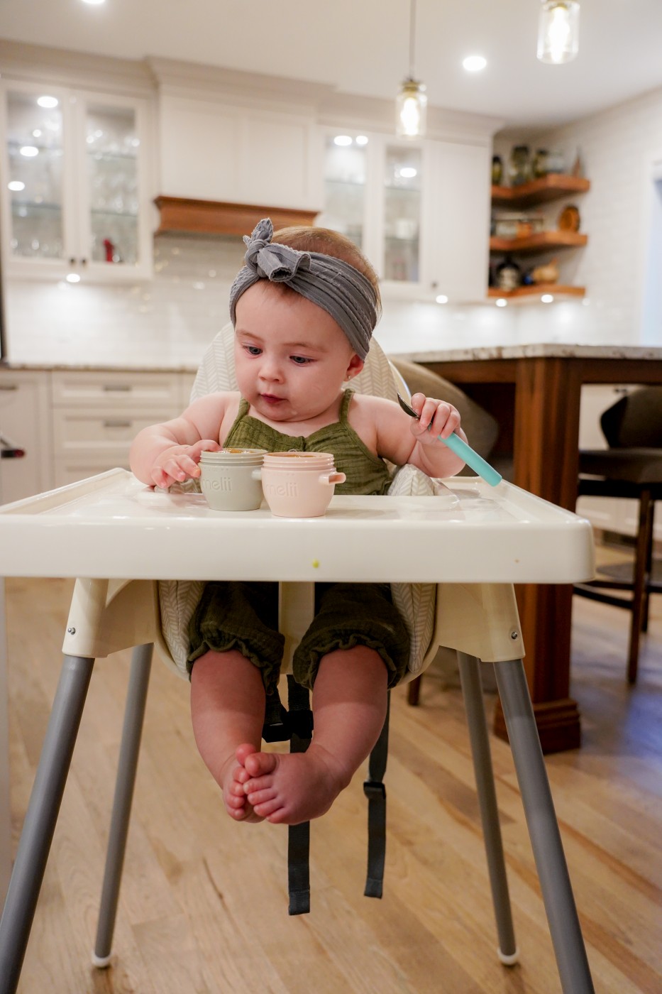 Set linguriță și furculiță Melii pentru bebeluși, albastru și mov