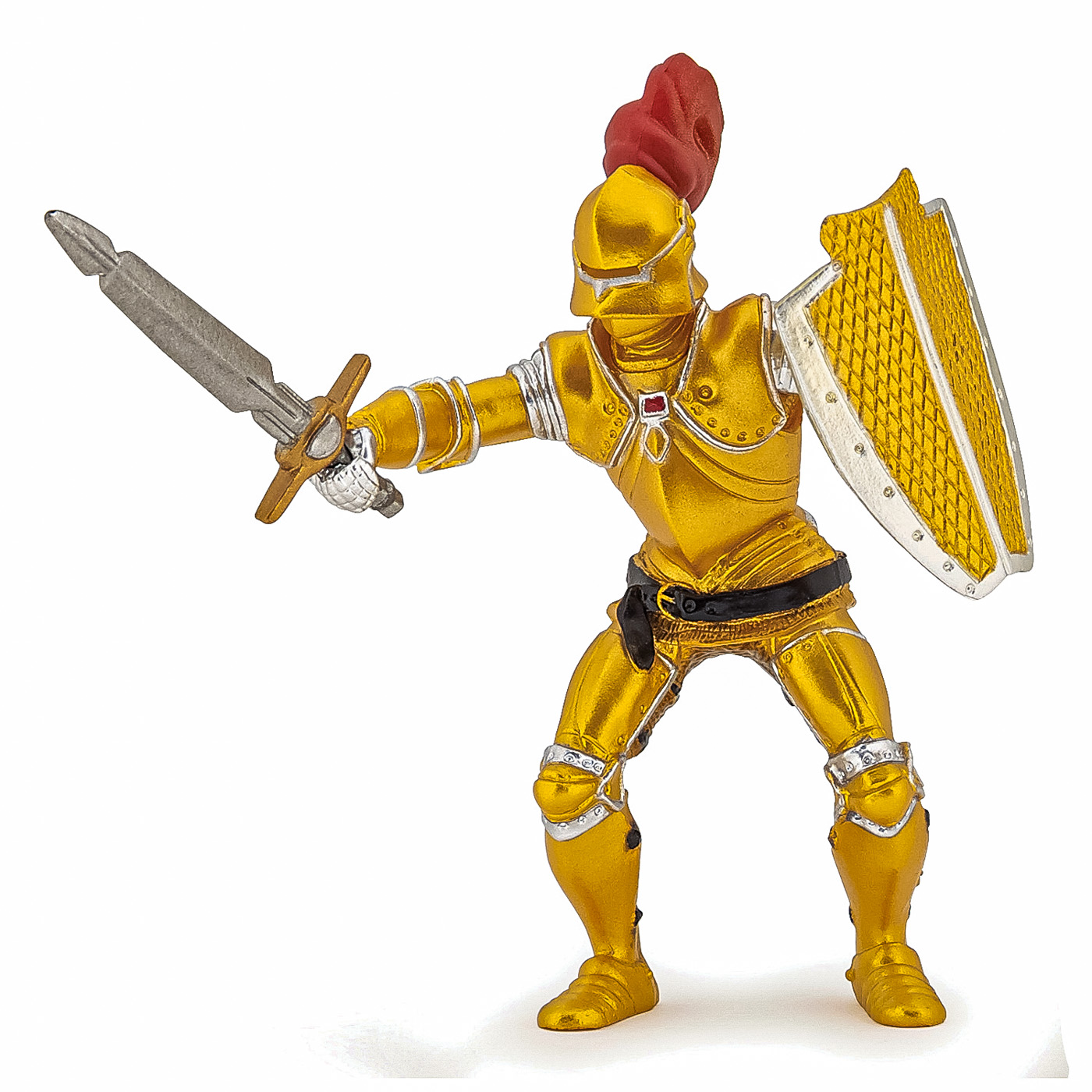 Figurina Papo Cavaler in Armura Aurie, pictata manual, 10 cm