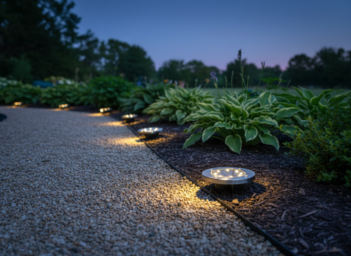 Set 4 lampi solare sol gradina cu 8 LED fiecare, iluminare alei, otel inoxidabil si plastic, 12x12x2 cm, argintiu Household NewTrend