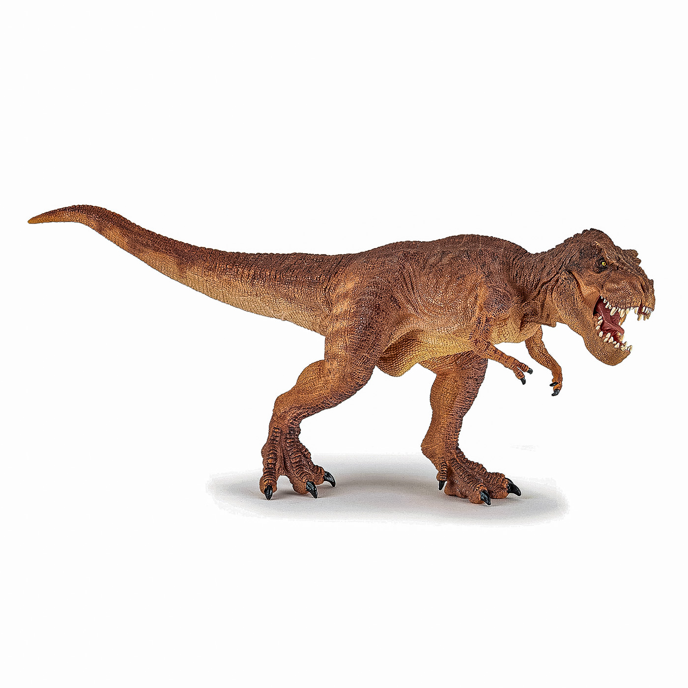 Figurină dinozaur T-Rex maro alergând Papo, realistă, 32 cm