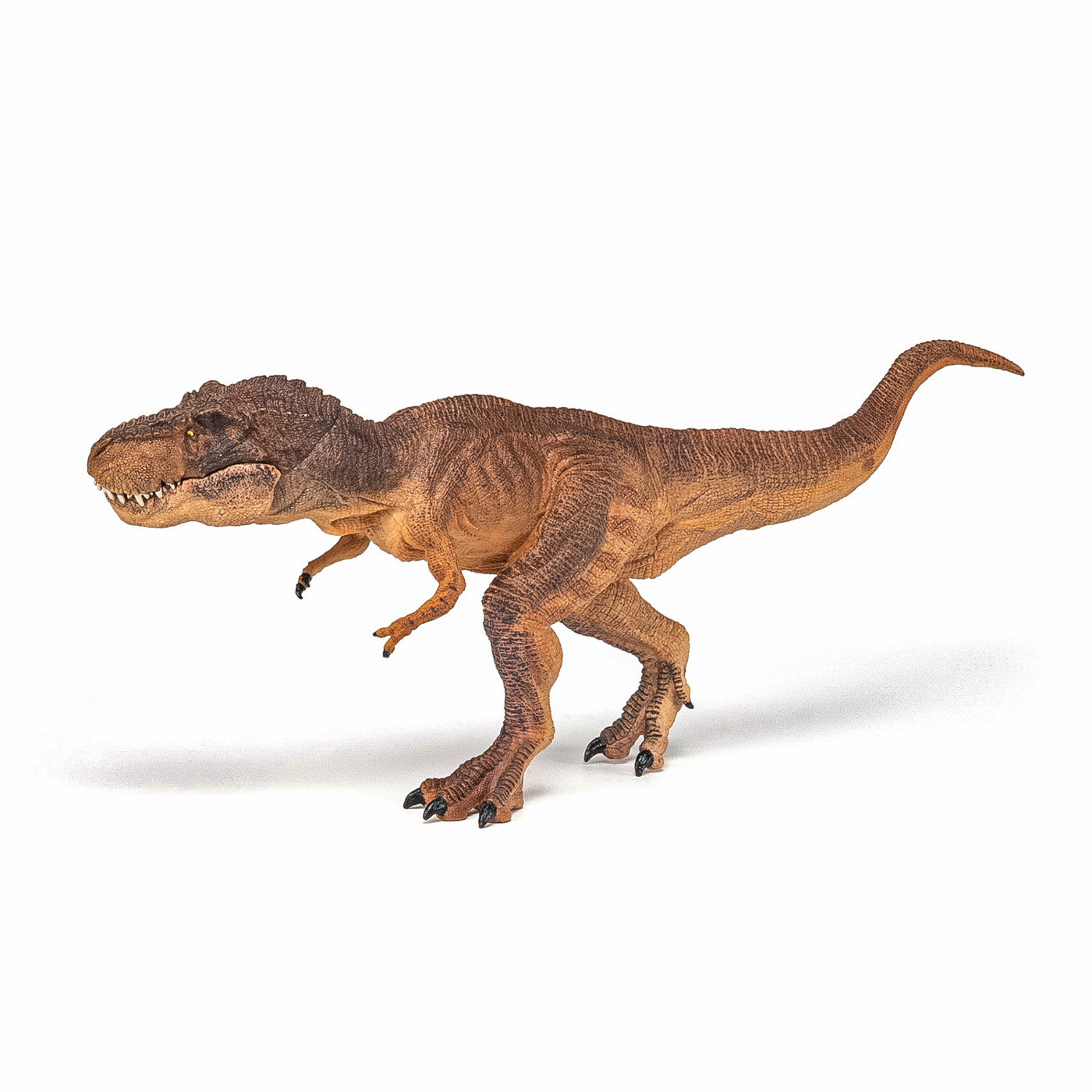 Figurină dinozaur T-Rex maro alergând Papo, realistă, 32 cm