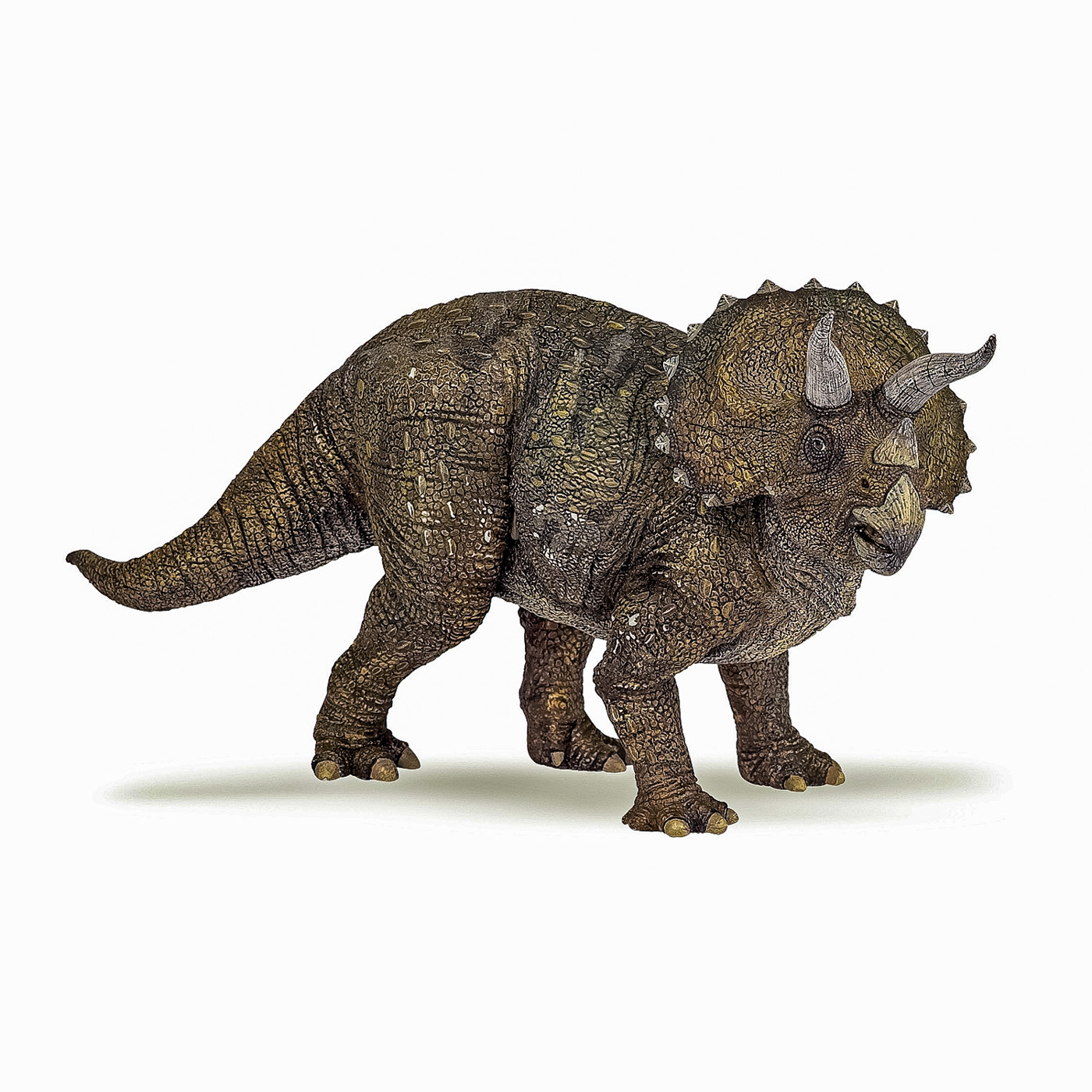 Figurina dinozaur Triceratops Papo, realistă, pictată manual