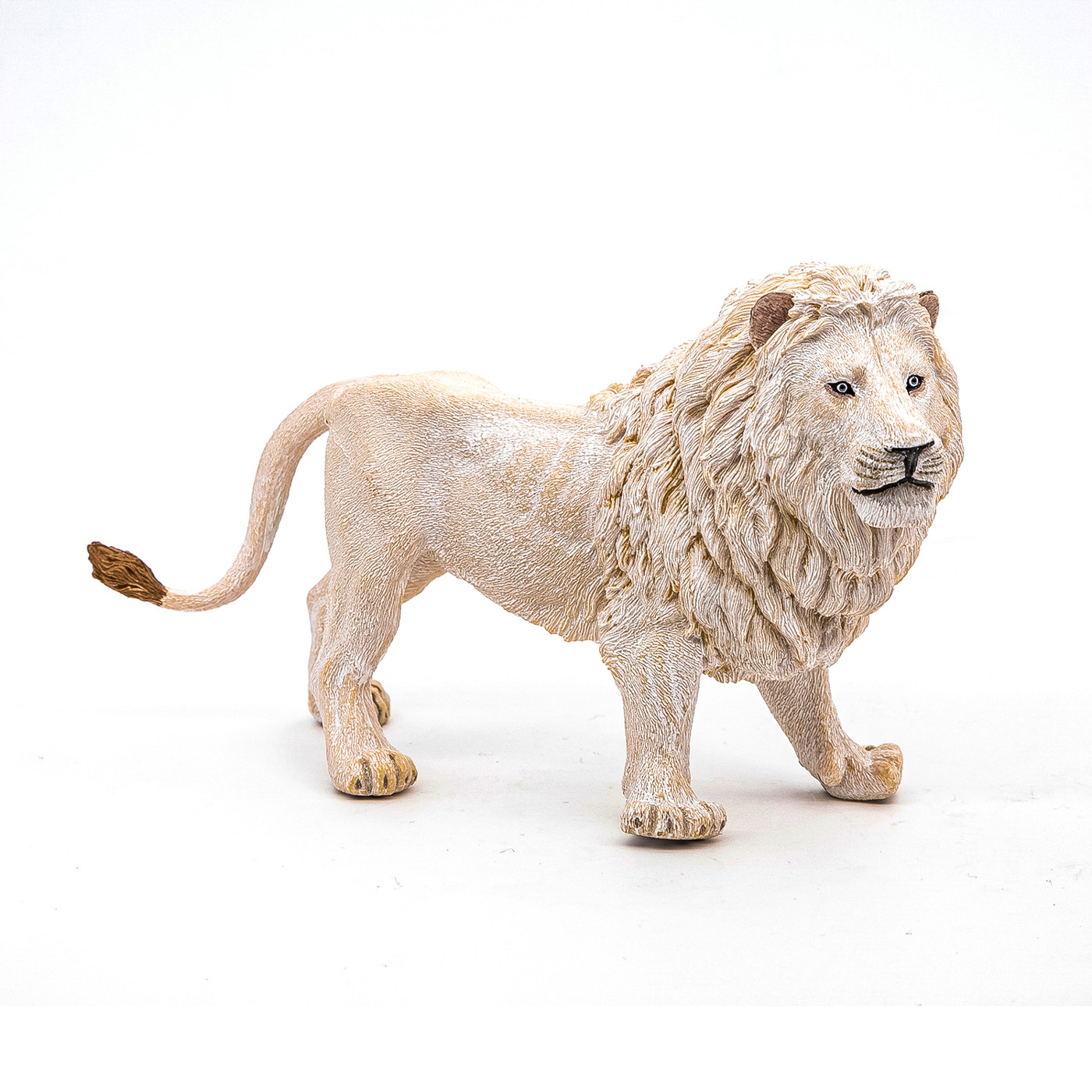 Figurina leu alb Papo, pictata manual, pentru copii 3+