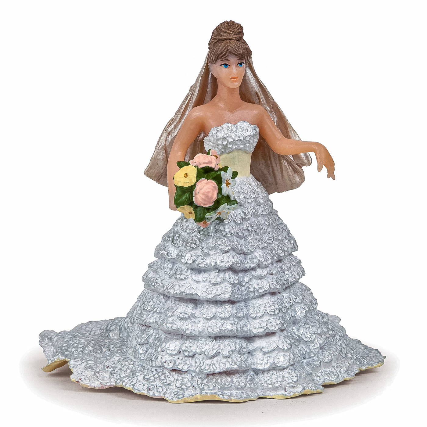 Figurină Papo Mireasă cu rochie din dantelă, pictată manual