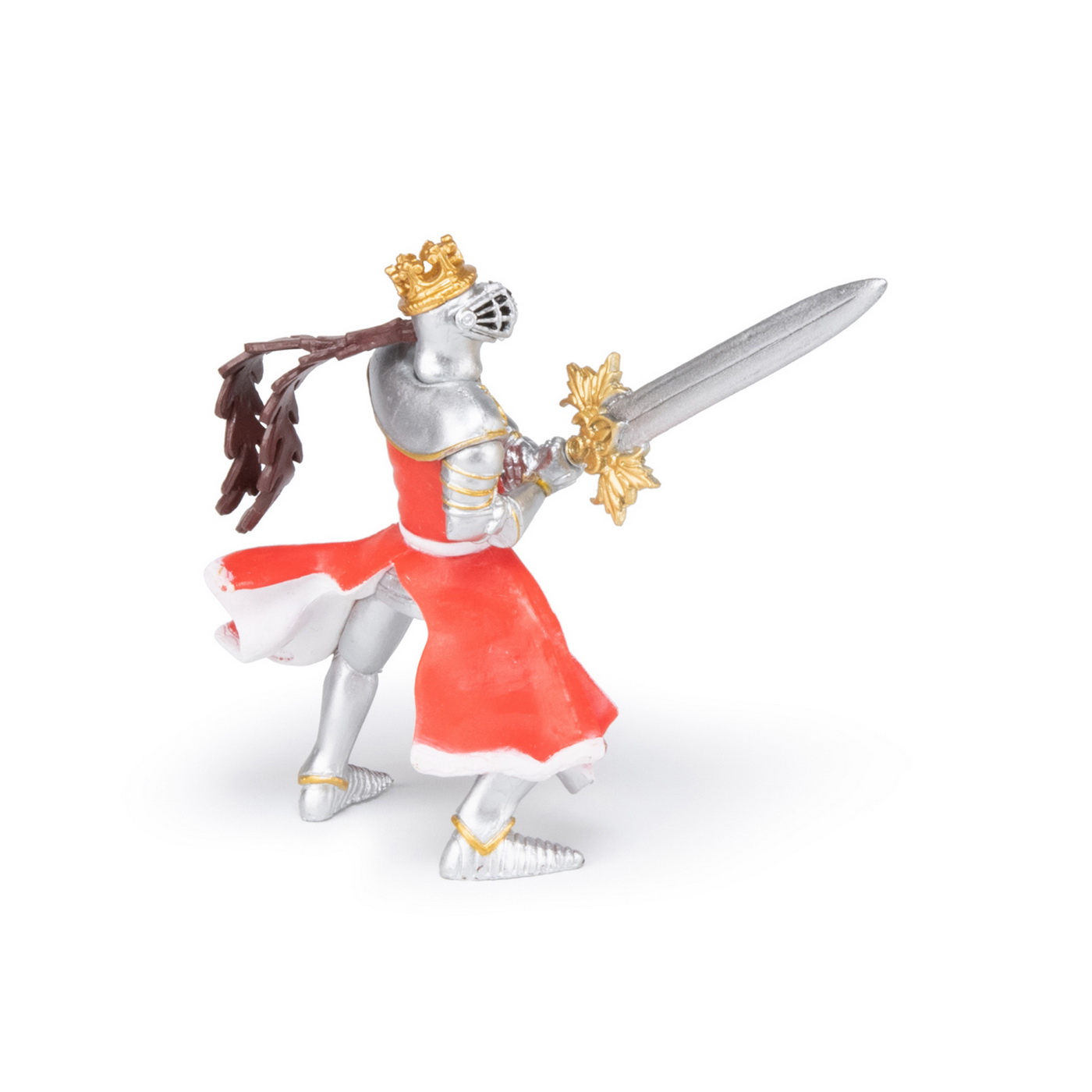 Figurina Papo Regele Dragon cu sabie, pictata manual, 12 cm