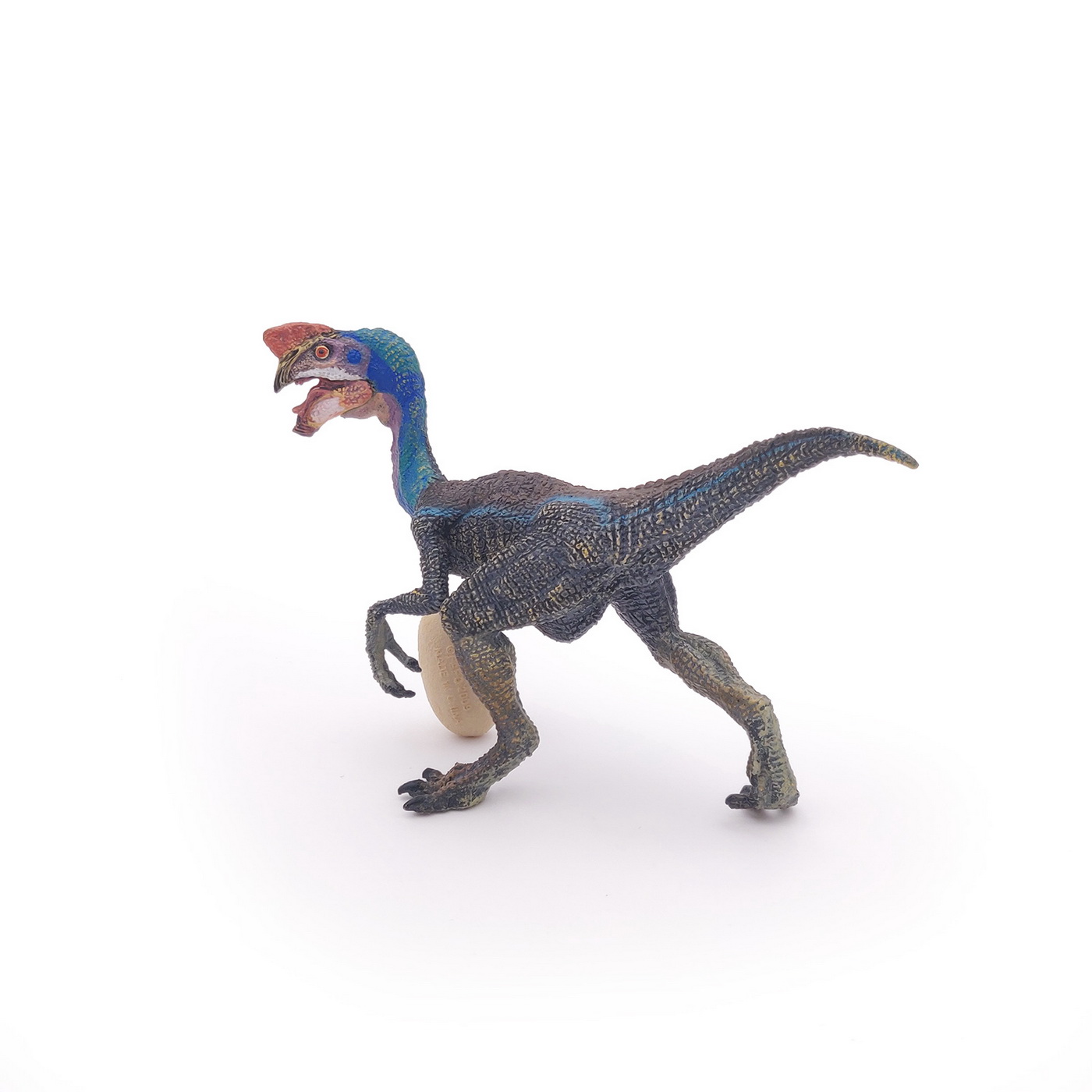 Figurina dinozaur Oviraptor albastru Papo, pictata manual, 12 cm