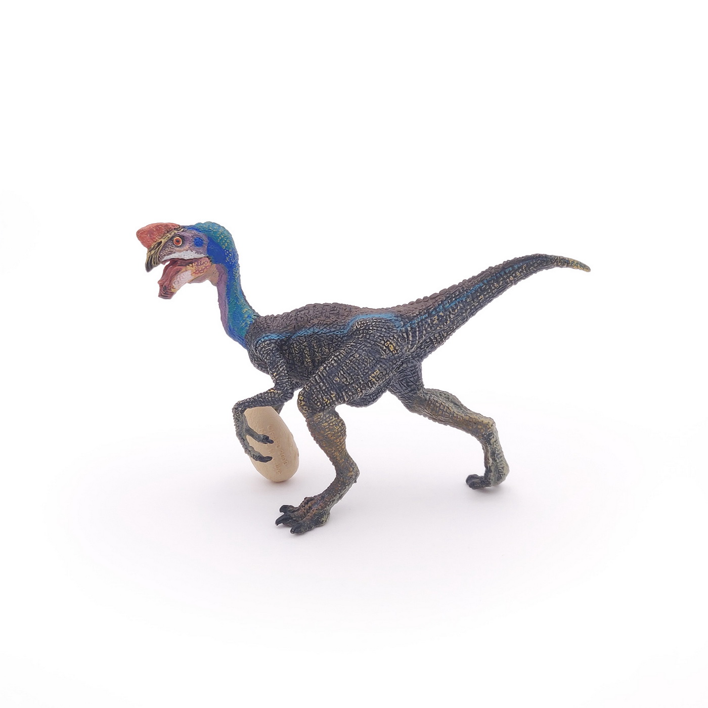 Figurina dinozaur Oviraptor albastru Papo, pictata manual, 12 cm