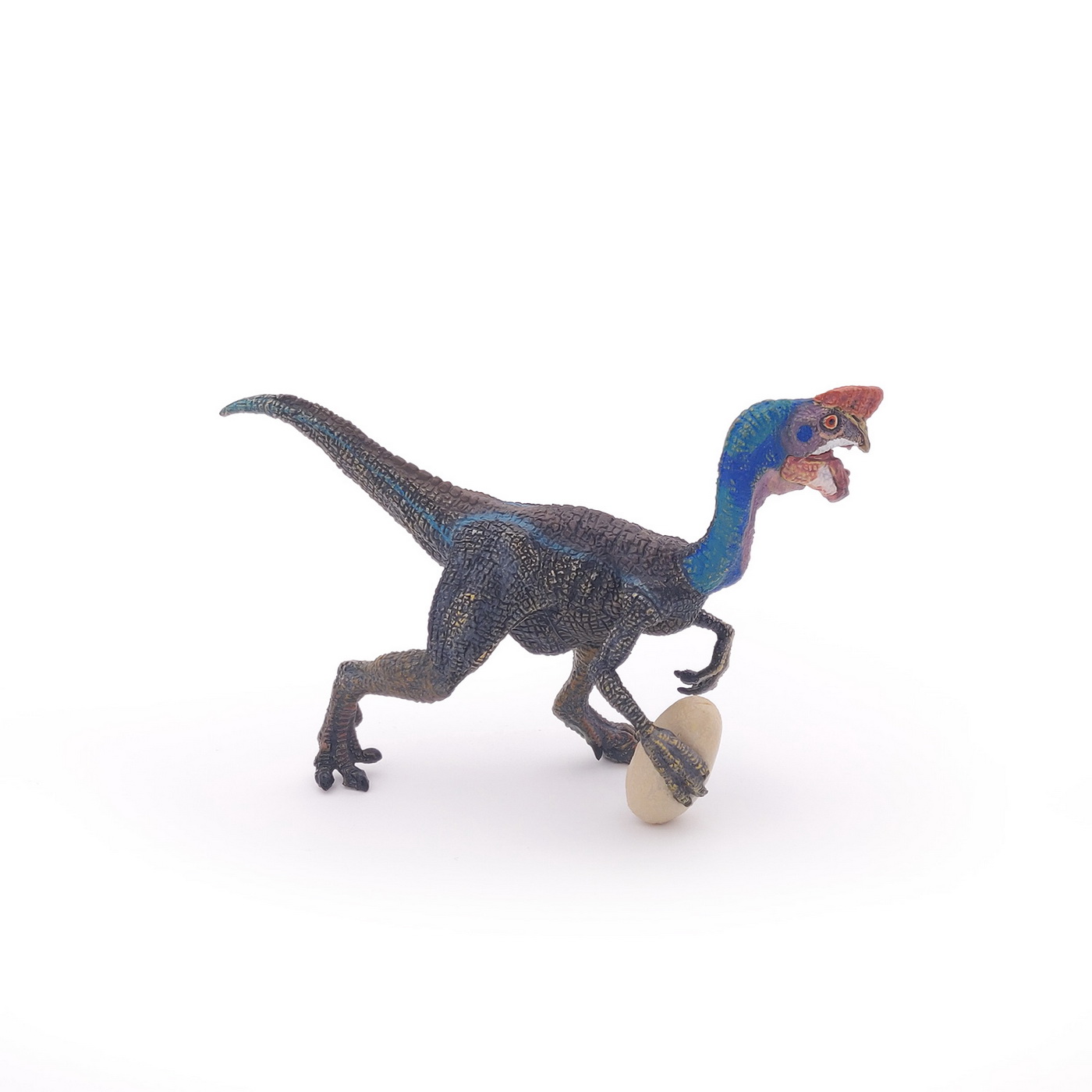 Figurina dinozaur Oviraptor albastru Papo, pictata manual, 12 cm