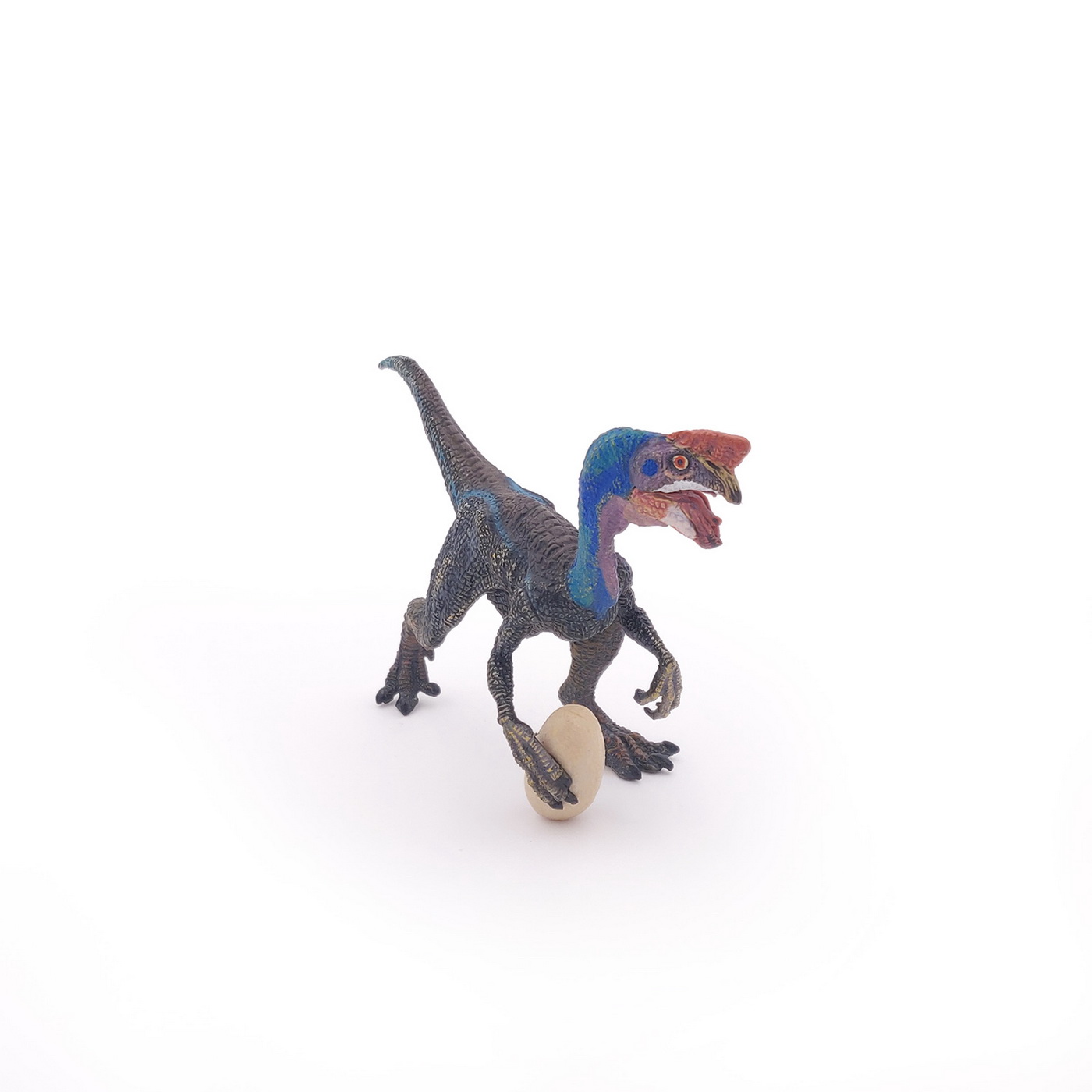 Figurina dinozaur Oviraptor albastru Papo, pictata manual, 12 cm