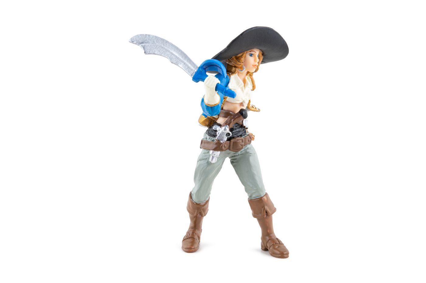 Figurina femeie pirat blonda Papo, pictata manual, 10.5 cm
