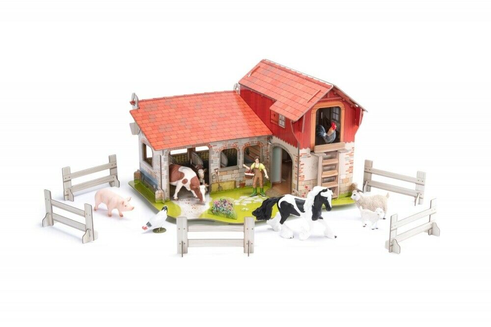 Ferma Papo pentru figurine, set de joaca multicolor, 53,5 cm