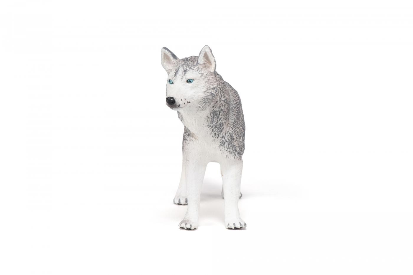 Figurina Husky Siberian Papo pictata manual pentru copii 3+