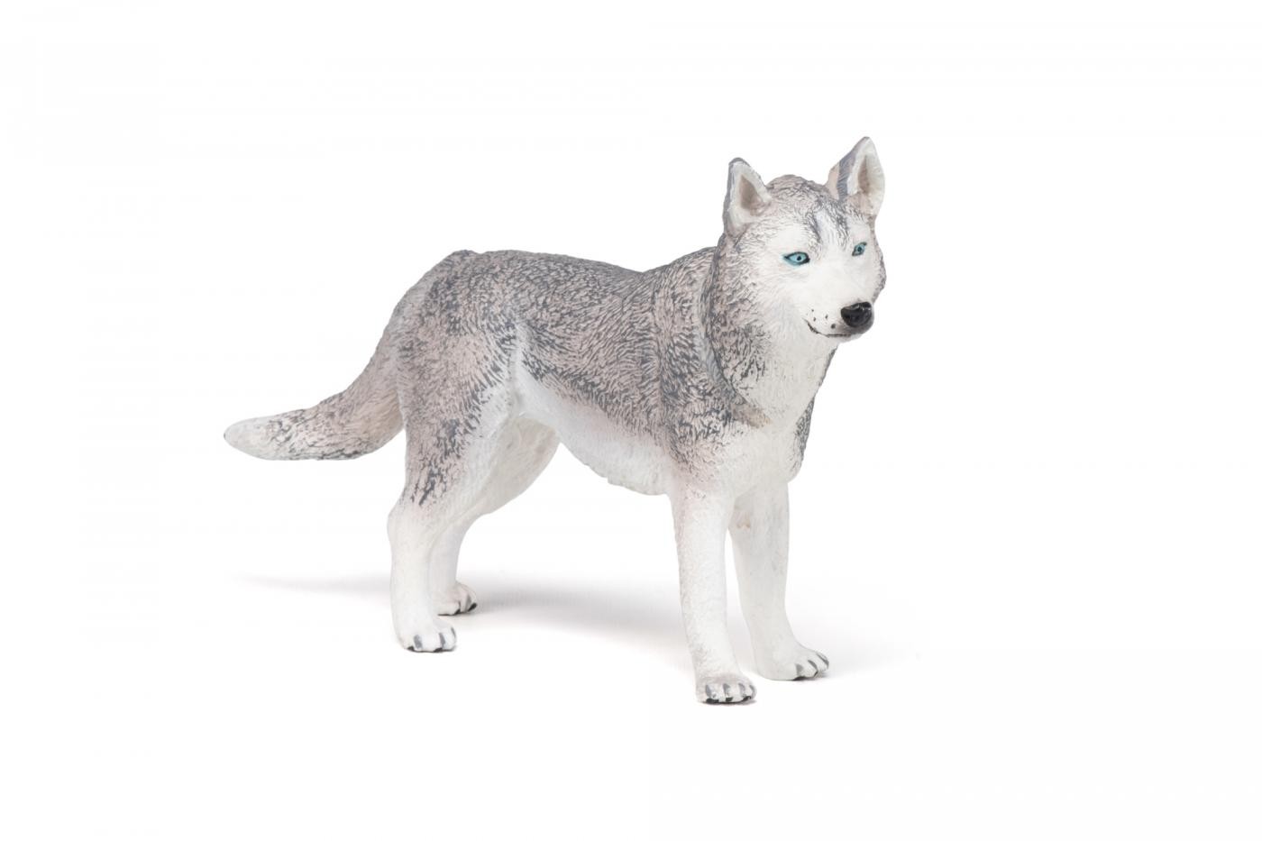 Figurina Husky Siberian Papo pictata manual pentru copii 3+
