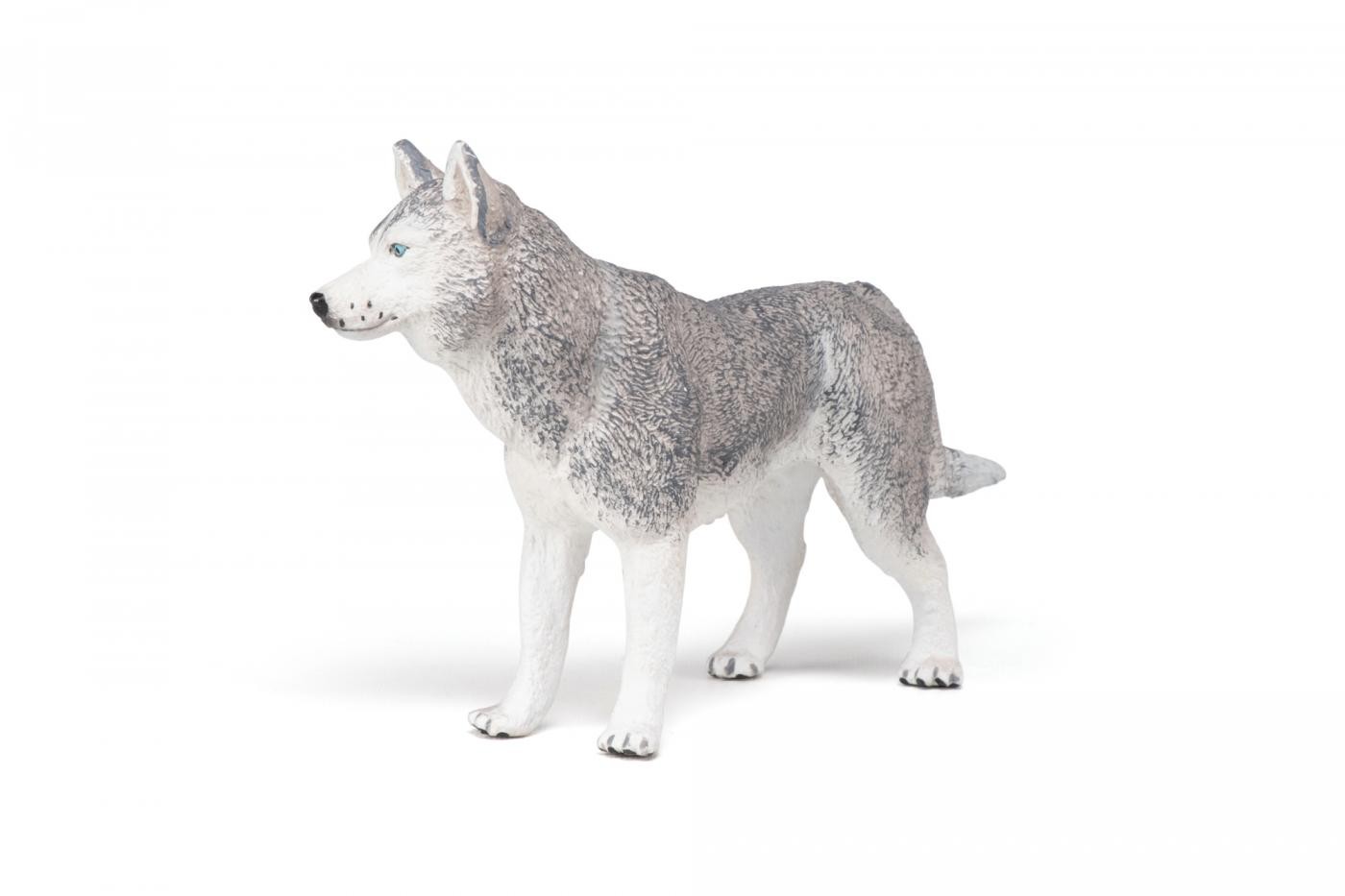 Figurina Husky Siberian Papo pictata manual pentru copii 3+
