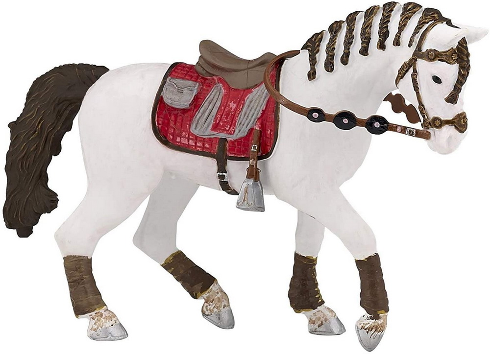 Set figurine Papo Poney Club cu boxă din carton și 4 figurine ecvestre