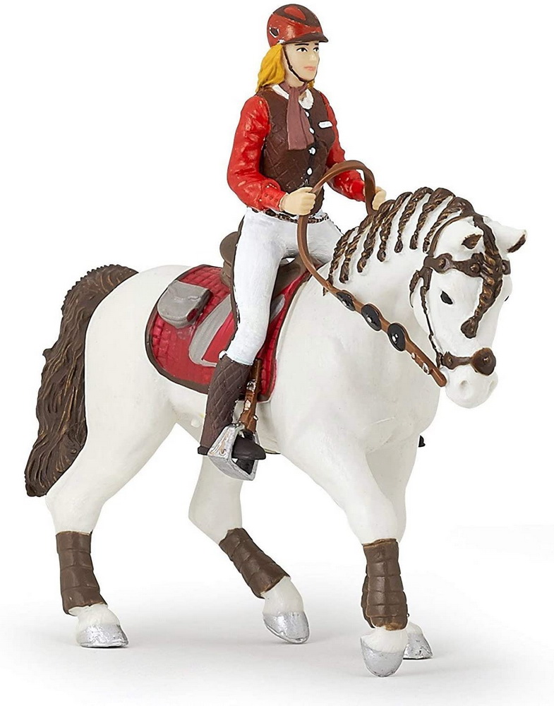 Set figurine Papo Poney Club cu boxă din carton și 4 figurine ecvestre